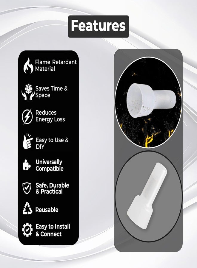 Robustt CE-2 Connector (Pack of 200) | Closed End Wire Cap Connector | Insulation Desgin | Durable and Reliable | Versatile Solution for Multiple Applications - Image 4